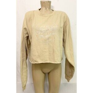 Ole Smoky Tennessee Whiskey Sweatshirt L Large Yellow Distressed Print Cropped